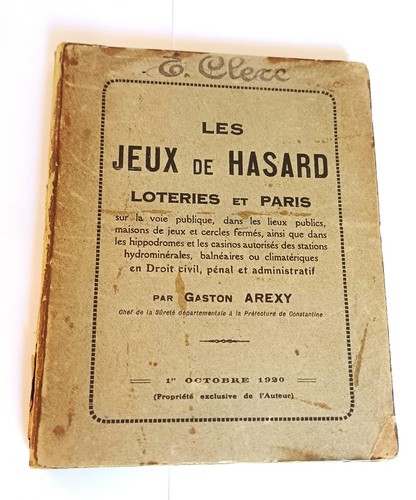 Ancien livre jeux hasard - livre,