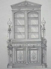 2-Body Sideboard Genre GREEK ENGRAVING Le MAGASIN de MEUBLES Victor QUETIN NINETEENTHème
