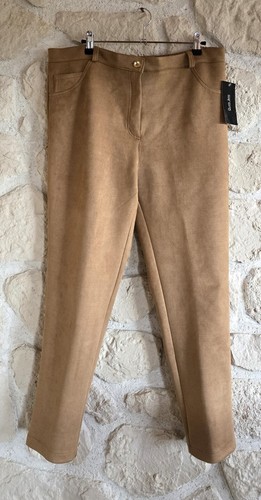 Pantalon marron toucher peau