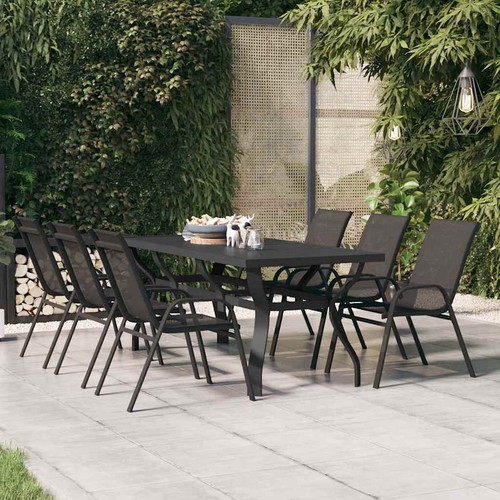 Table jardin noir 180x80x70 - noir,