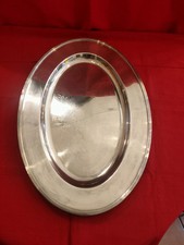 plat de service ovale CHRISTOFLE en métal argenté 42,3 x 29 cm Plateau Table