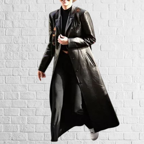 Manteau cuir noir agneau - manteau,