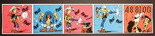 Lucky Luke Morris Bandeau de 5 autocollants Loterie nationale Belge Comme neuf