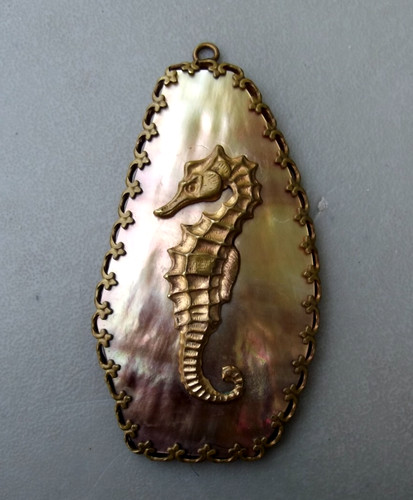 Ancien pendentif nacre à - pendentif, en