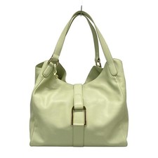 Auth DELVAUX GIVRY BESACE POLO - Light Green Leather Handbag