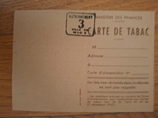 Rationnement - Carte de tabac