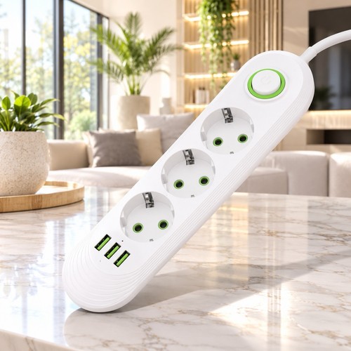 Multiprise secteur 2500w - 3, usb