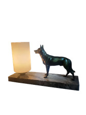Antique Dog Bedside Lamp on