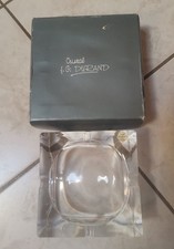 Cendrier en cristal d'Arques  de marque J.G. DURAND  (grand modèle 15 X 15 cm)