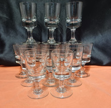 12 small glasses Mazagran thick bottom digestive liquor French bistro glasses