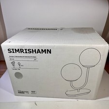 IKEA SIMRISHAMN Table Lamp Modern Chrome Plated/Opal Glass 17" NEW IN BOX