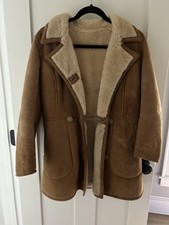 O'NED France 70s Mouton Sheepskin Shearling Velour Lammy Coat, size XS