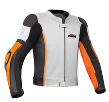KTM Veste en Cuir de Moto Hommes Veste Motard en Cuir Veste en Cuir de Motard 50