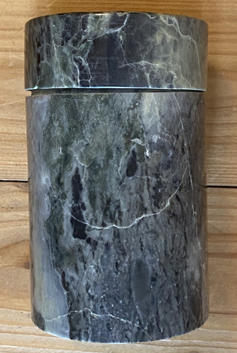 Ancien pot tabac etain - a,