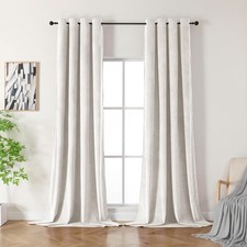 Rideau Occultation Thermiques Velours Blanc 132 x 240 LxH 2 Pièces Luxurious ...