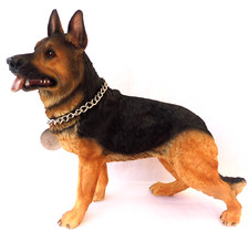 STATUETTE Résine - CHIEN BERGER ALLEMAND DEBOUT 20 cm de H N° F 719