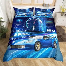 Parure de lit pour garçons Racing Car 140 x 200 cm Cool Sports Car Housse de ...