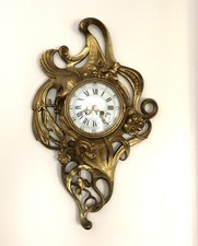 Antique ART NOUVEAU Bronze Applique Sign 60cm Works Clock Pendulum