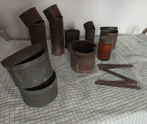 Lot ancien ferblantier boite - ancien,
