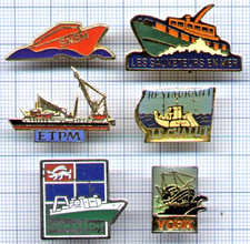 Lot of Pins Boats BOAT SEA RESCUERS SNSM Trawler YORK COMAPECHE ST MALO