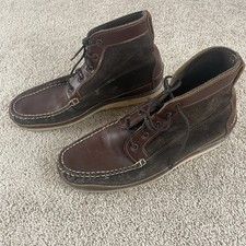 Orvis Moc Toe Leather Boots Men's 11.5 USA Made Heritage Brown Vibram Sole Gokey