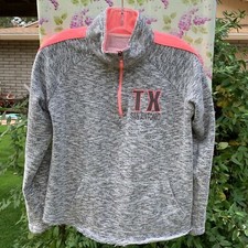 WOMENS SMALL SAN ANTIONIO RAGWEAR SINGLE CENTER POCKET 3/4 ZIP FRONT SWEATSHIRT