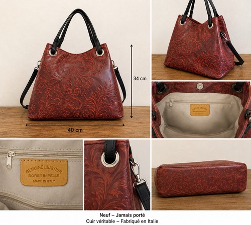 Beau sac cabas cuir - cabas, en