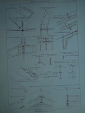 Antique print locksmith. top lantern croups.  Art Nouveau Epoque PS85