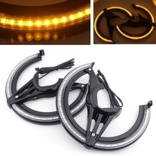 Black Brake Rotor Covers with LED Amber Light For Honda Goldwing GL1800 2018-'21