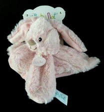 *. Doudou plat BABY NAT Lapin Guimauve fourrure rose BN0219 nez beige 100 % NEUF