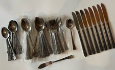 39 Pc Interpur FLORENZ Stainless Japan Salad Fleur De Lis Accent