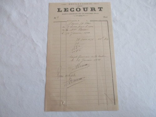 Ancienne facture papier