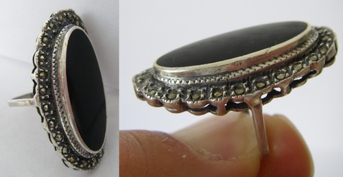 Belle bague onyx marcassites - belle,