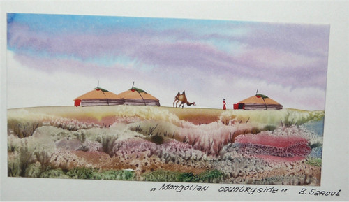 Mongolie petite aquarelle - petite,