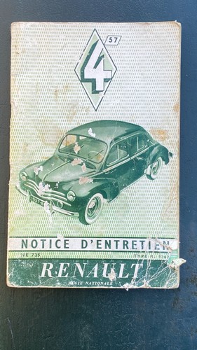 Notice entretien renault 4cv - notice,
