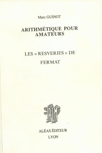 Arithmétique pour amateurs