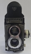 Rollei Rolleiflex Model T Type 1 TLR Camera w/ Tessar 75mm F3.5 Heidosmat Lenses