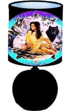 Lampe de chevet Loup et Indien