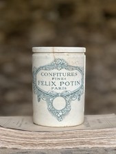 Antique French Felix Potin Paris Confiture Preserve Pot Jar
