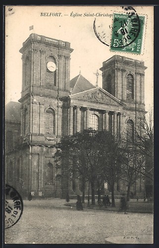 Cpa belfort église - cpa, belfort,
