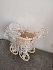 Antique Stroller Landeau. Handcrafted Toy. Wood/Metal