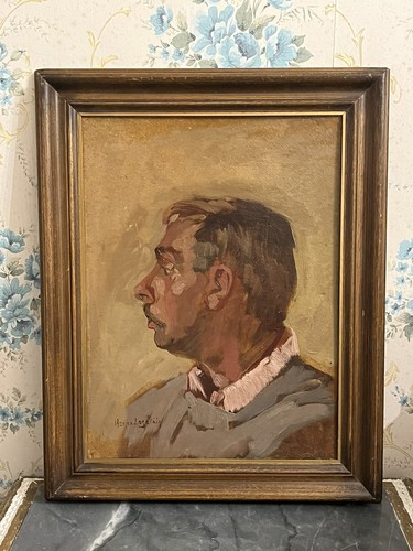 Portrait huile sur carton - portrait,