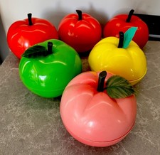 Lot vintage de 6 boîtes à pommes en plastique de bureau URSS Space Age décor ...