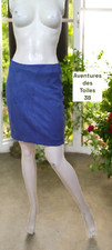 Aventures Des Toiles Taille 38 💕 jupe bleue velours ras skirt
