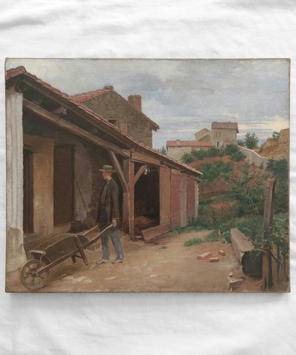 Tableau ancien xix huile sur - huile,