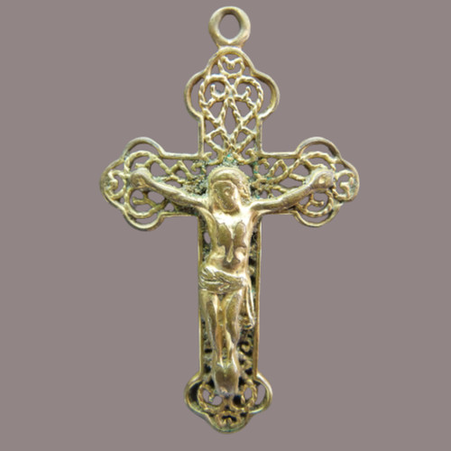 Crucifix métal doré - crucifix,