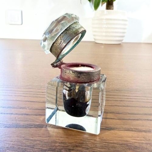 Encrier ancien verre - ancien, en