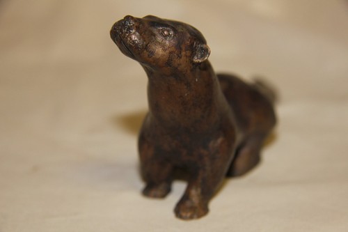 Loutre sculpture bronze - sculpture,