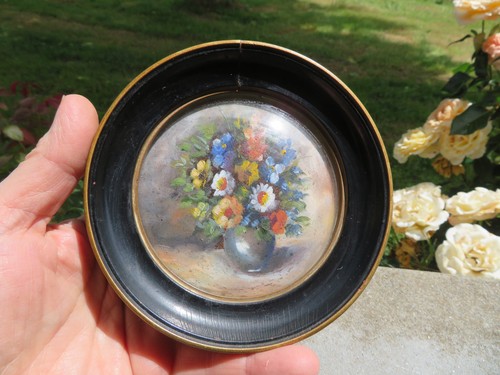 Peinture bouquet fleur rond - de,