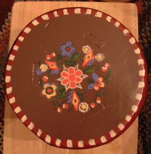 Small round wooden stool - wooden,